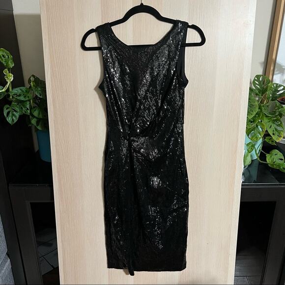Taylor Black Sequined Dress NWT - Picture 4 of 8